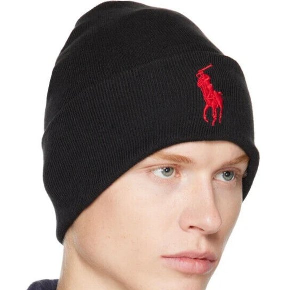 Polo Ralph Lauren Other - Polo Ralph Lauren Black Big Pony Hat Beanie $48